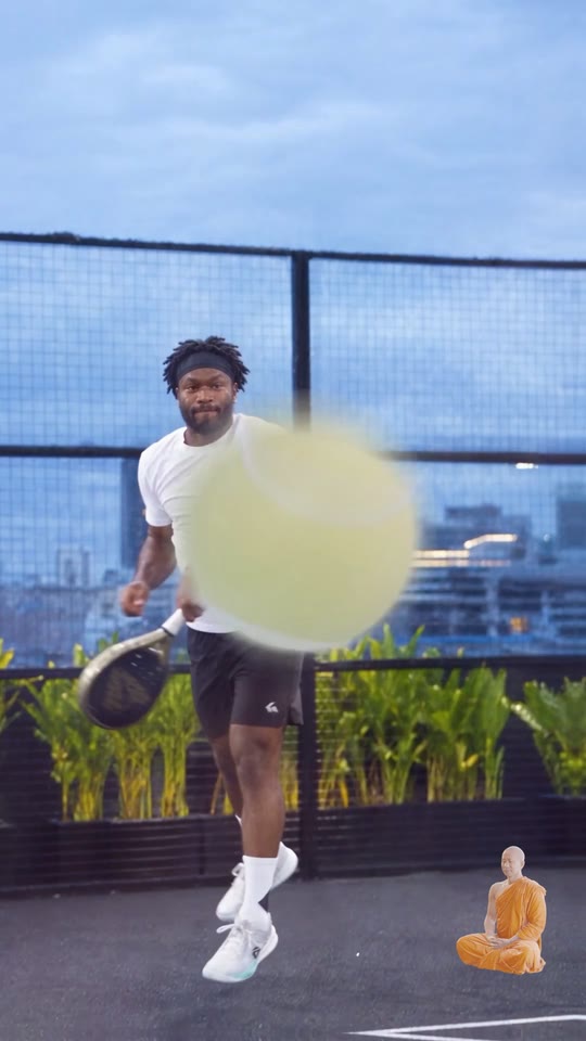 The ball comes at the lens
