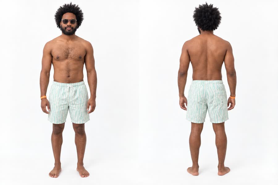 Look: swim shorts at the pool