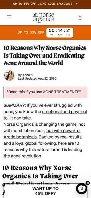 Top of norseorganics.co/pages/10-reasons-why-ritual-2