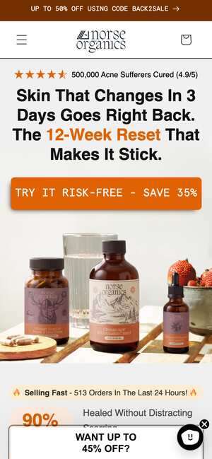 Top of norseorganics.co/pages/supplements-lp-3-1-unisex-12-weeks