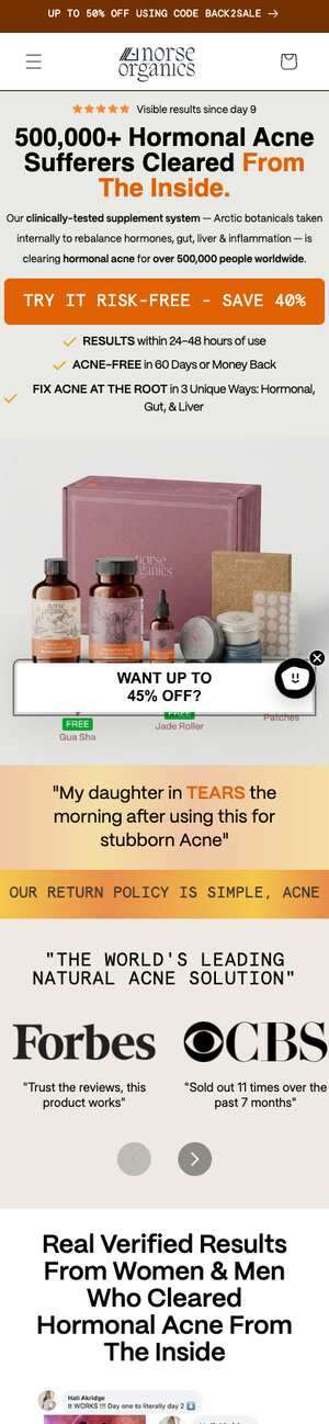 Top of norseorganics.co/pages/hormonal-acne-female