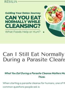 Top of https://resilia.shop/blogs/news/can-i-still-eat-normally-during-a-parasite-cleanse